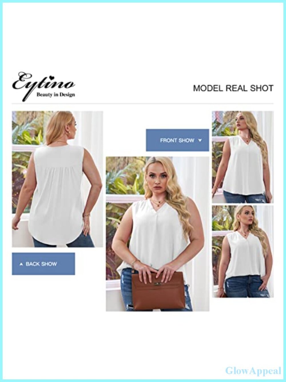 Plus Size Sleeveless V Neck Tank Top Chiffon Blouse Loose Fit Summer - Picture 2 of 6